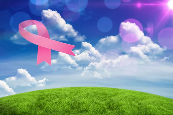 Composite image of breast cancer awareness ribbon — Stock Photo, Image