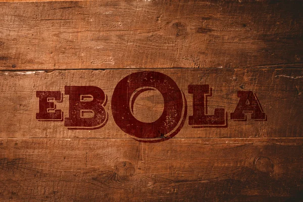 Bileşik görüntü kırmızı ebola metin — Stok fotoğraf