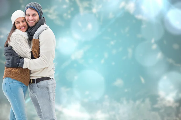 Image composite de jeune couple d'hiver — Photo