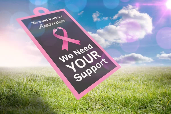 Composite image of breast cancer awareness message on poster — Stock Photo, Image