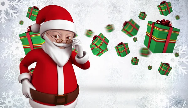 Imagen compuesta de linda caricatura santa claus —  Fotos de Stock