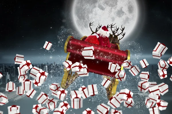 Image composite de cadeaux de Noël blancs et rouges — Photo