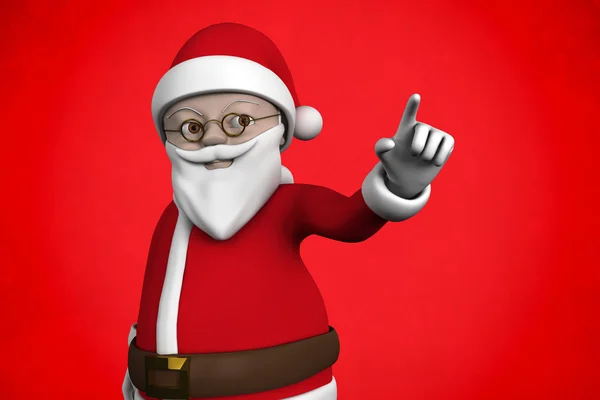 Papai Noel contra fundo vermelho — Fotografia de Stock