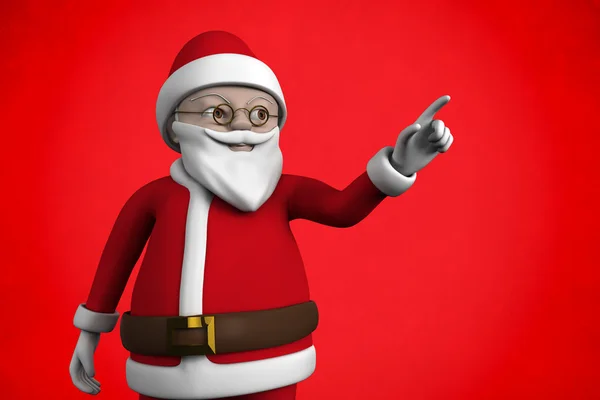 Weihnachtsmann vor rotem Hintergrund — Stockfoto