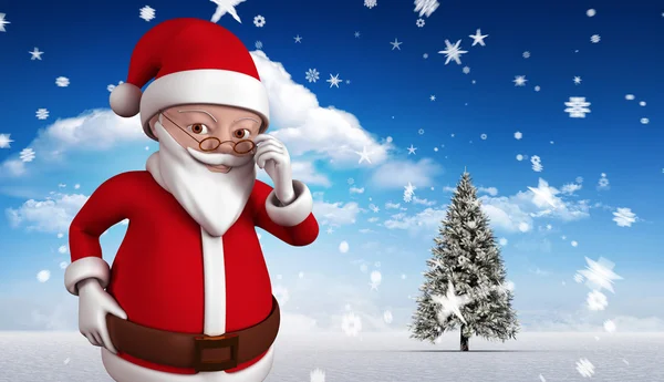 Zusammengesetzte Bild von niedlichen Cartoon-Weihnachtsmann — Stockfoto