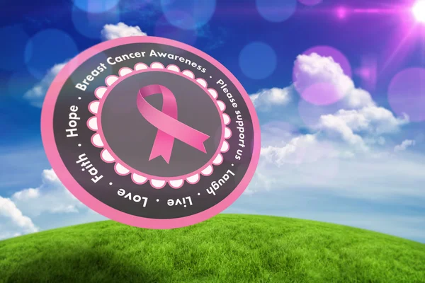 乳房癌意識メッセージの合成画像 — ストック写真