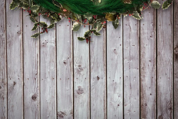 Bileşik görüntü şenlikli Noel çelenk — Stok fotoğraf