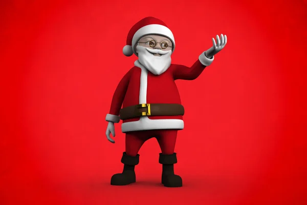 Santa claus mot röd bakgrund — Stockfoto