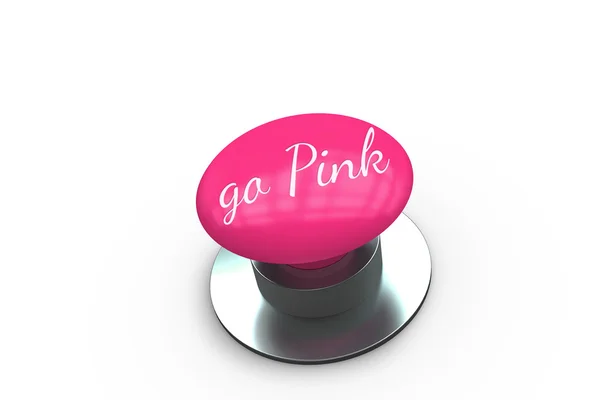 Pink button for breast cancer awareness — Stock Photo, Image