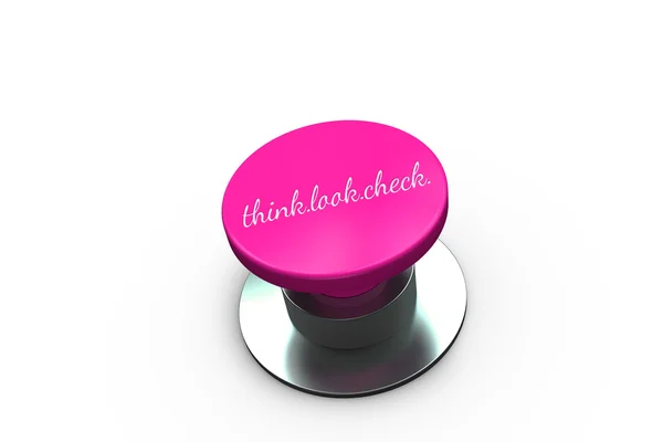 Pink button for breast cancer awareness — Stock Photo, Image