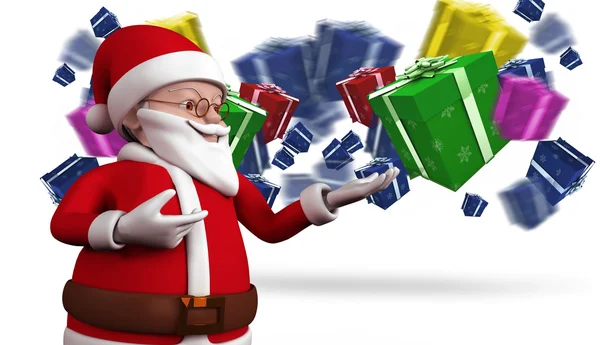 Imagen compuesta de linda caricatura santa claus — Foto de Stock