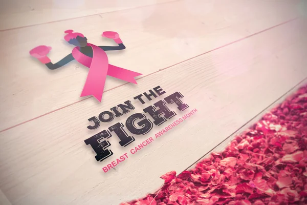 Composite image of breast cancer awareness message — Stock Photo, Image