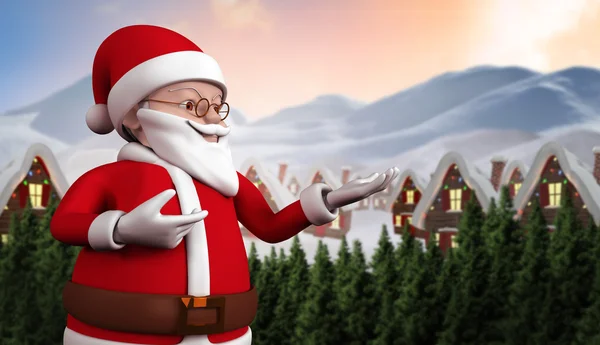 Imagen compuesta de linda caricatura santa claus —  Fotos de Stock