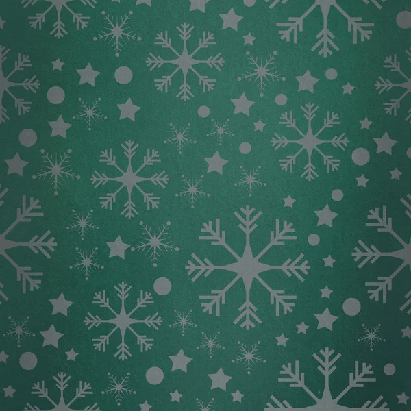 Snowflake vzor proti zelené dálniční známku — Stock fotografie