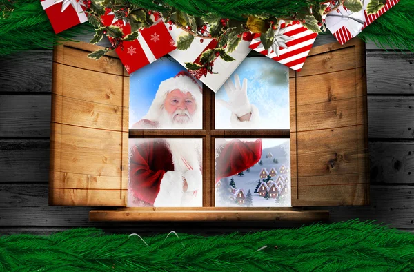 Santa delivers presents — Stock Photo, Image