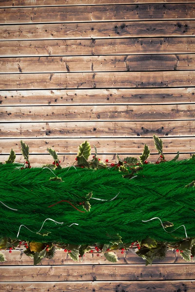 Fir branch Kerstmis decoratie garland — Stockfoto