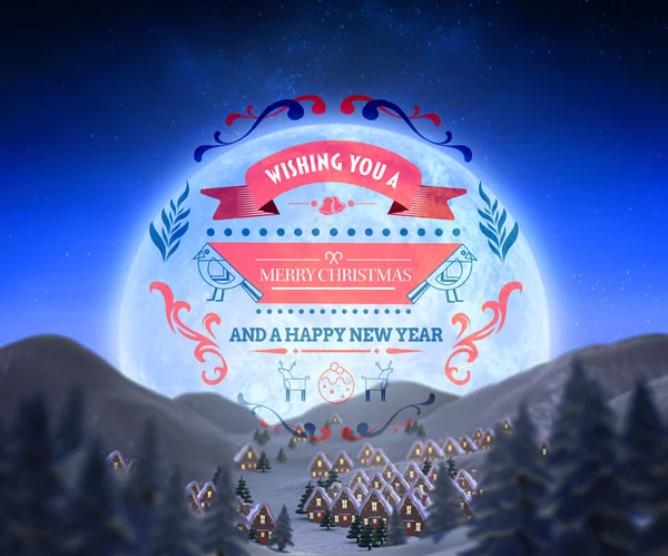 Christmas message under full moon — Stock Photo, Image