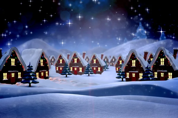 Composite image of cute christmas village — Stock Photo, Image