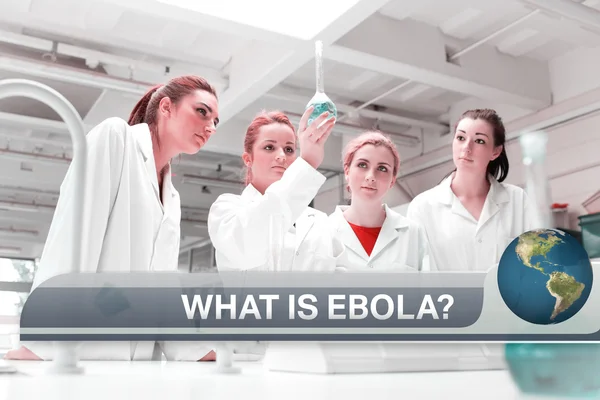 Ebola news flash with medical imagery — Stock Photo, Image