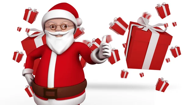 Composite image of cute cartoon santa claus — Stock Photo, Image