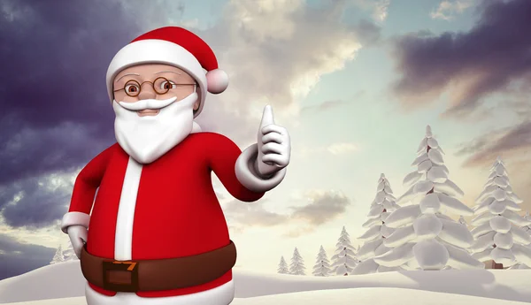 Image composite de mignon dessin animé santa claus — Photo