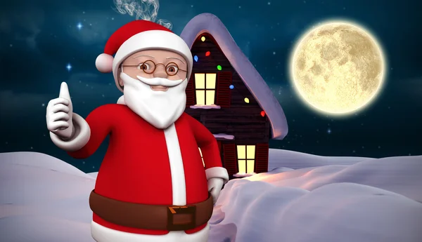 Image composite de mignon dessin animé santa claus — Photo