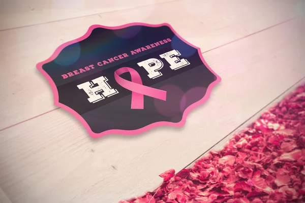 Composite image of breast cancer awareness badge — Stock Photo, Image
