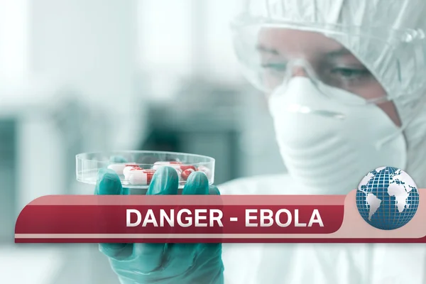 Ebola news flash with medical imagery — Stock Photo, Image