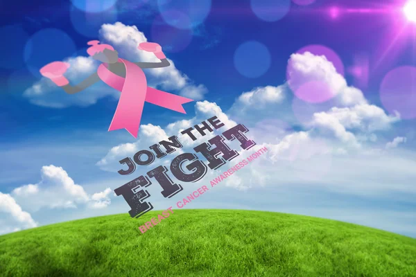 Imagem composta da mensagem de conscientização do câncer de mama — Fotografia de Stock