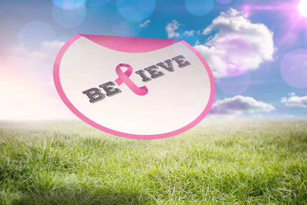 Composite image of breast cancer awareness message — Stock Photo, Image