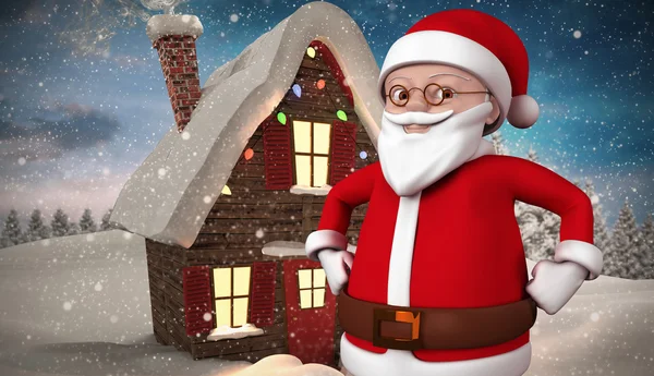 Immagine composita di carino cartone animato Babbo Natale — Foto Stock