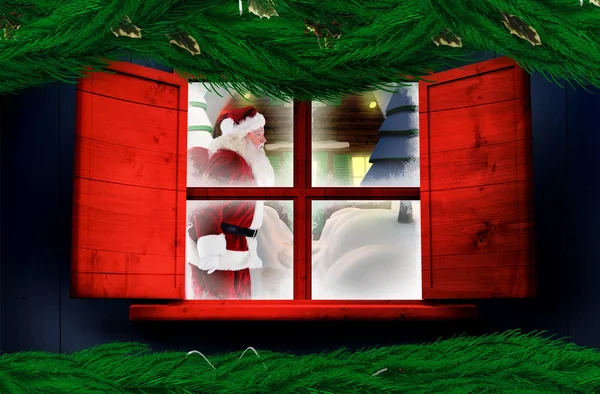 Santa levert presenteert — Stockfoto