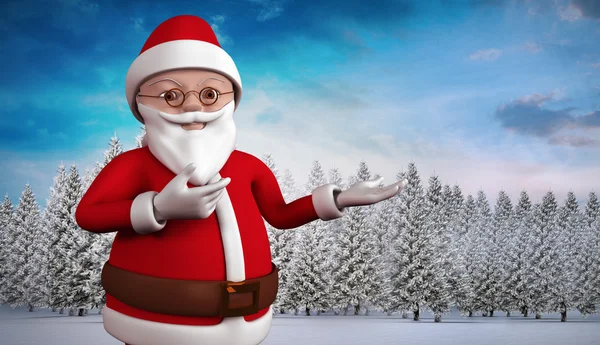 Composite image of cute cartoon santa claus — Stock Photo, Image