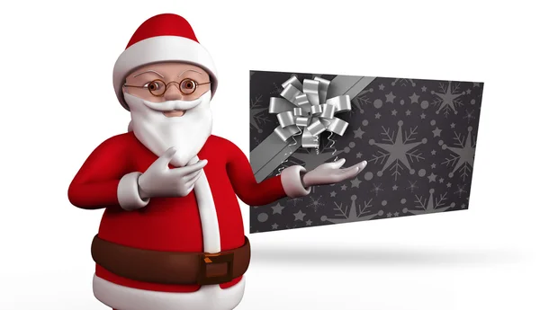 Composite image of cute cartoon santa claus — Stock Photo, Image