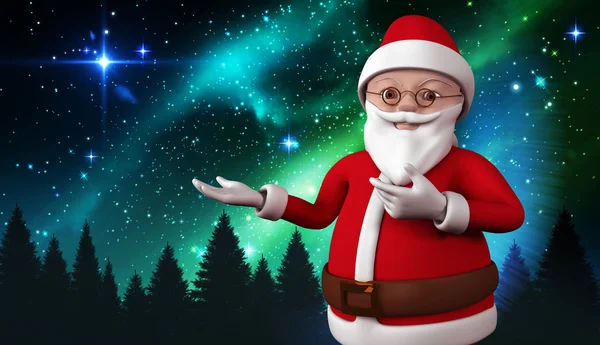 Composite image of cute cartoon santa claus — Stock Photo, Image