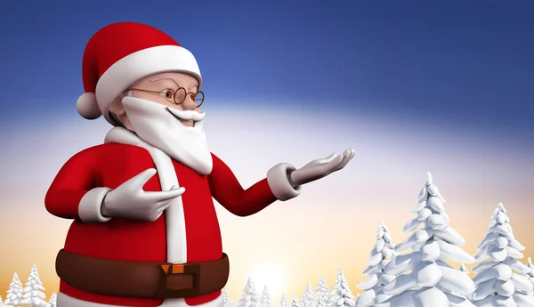 Cute cartoon santa claus presenteren — Stockfoto