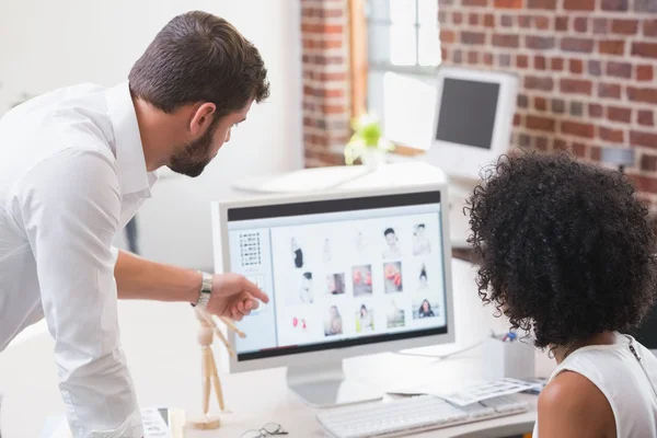 Two photo editors at work — Stock Photo, Image