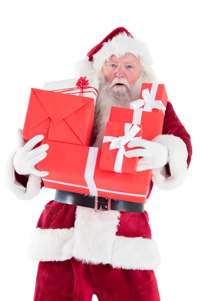 Santa bär några presenter — Stockfoto