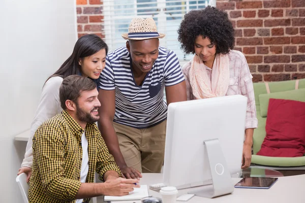 Creative business people using computer — Stock Photo, Image