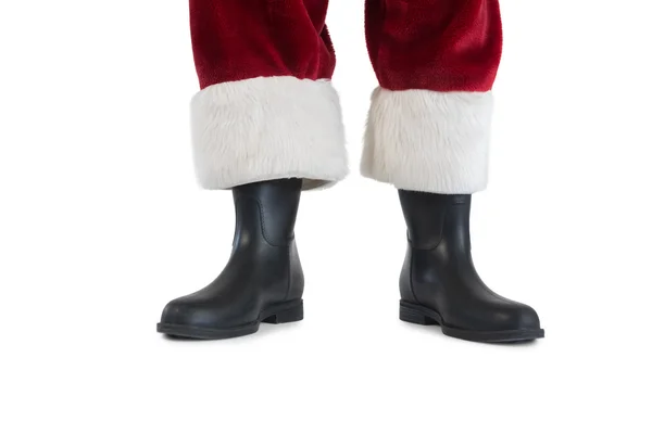 Pai botas de Natal e pernas — Fotografia de Stock