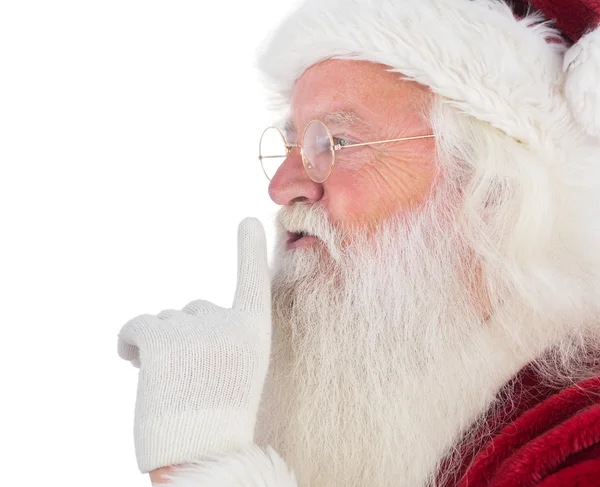 Santa Claus ber för tyst — Stockfoto