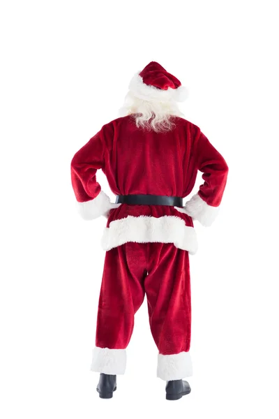 Papai Noel mostrando a câmera suas costas — Fotografia de Stock
