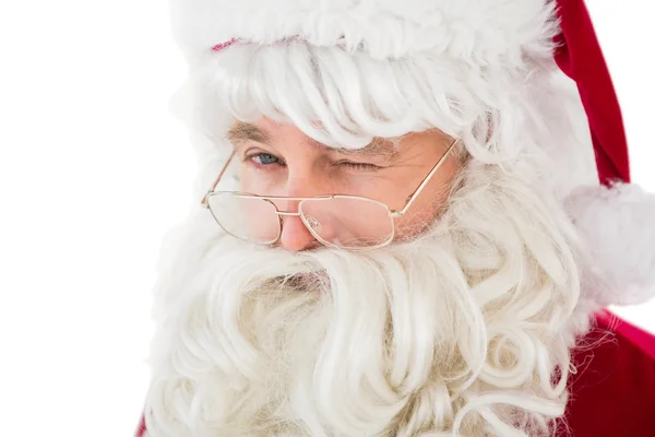 Noel Baba göz kırpıyor portre — Stok fotoğraf