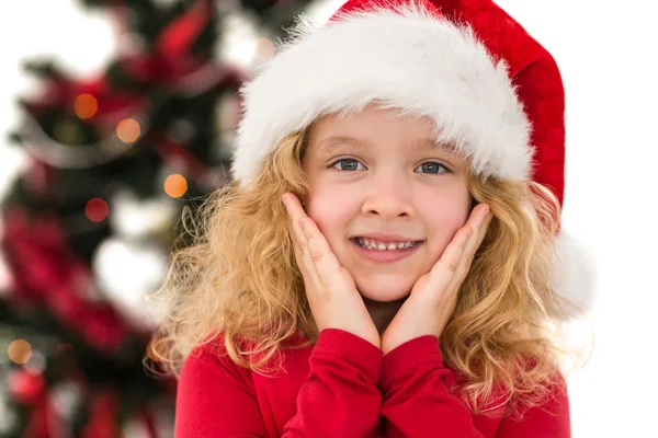 Festive bambina sorridente alla macchina fotografica — Foto Stock