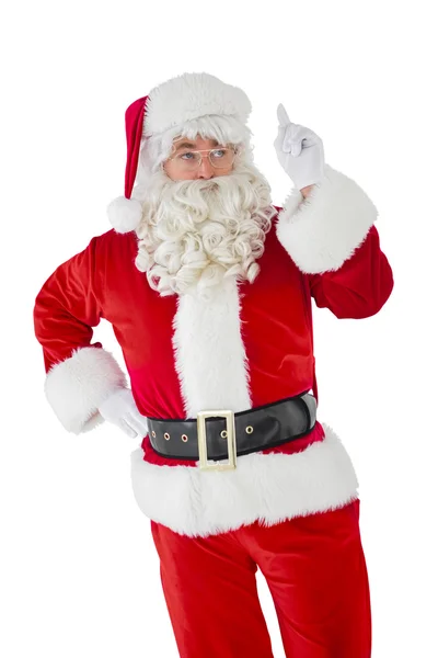 Серьёзный Санта Клаус показывает пальцем — стоковое фото