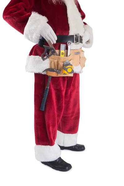 Father Christmas is wearing a tool belt — Stock Photo, Image