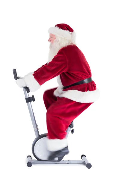 Santa používá domácí trenér — Stock fotografie