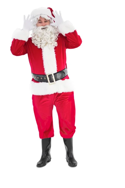 Портрет счастливого Санта Клауса, позирующего — стоковое фото