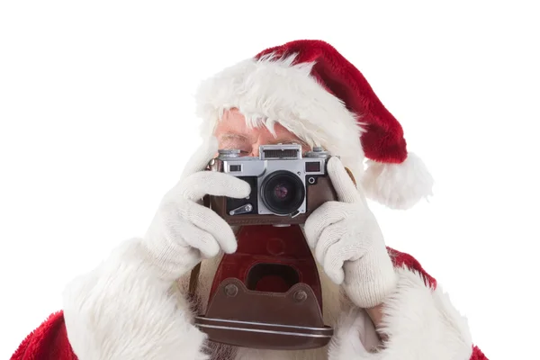 Santa is het nemen van een foto — Stockfoto