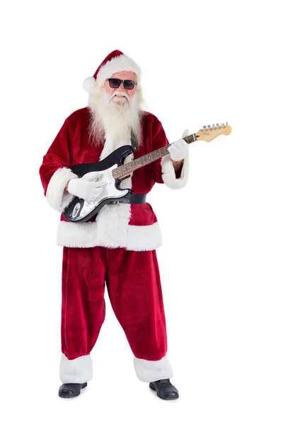 Santa Claus gra na gitarze z okulary — Zdjęcie stockowe